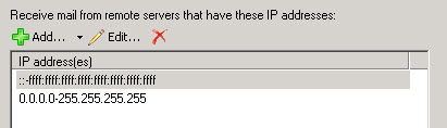 Remote IP address on Default Receive Connector