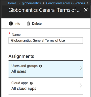 Configuring Terms of Use for User Logins to Office 365 and Azure Active Directory