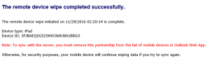 Performing Account-Only Remote Wipes of Mobile Devices in Exchange