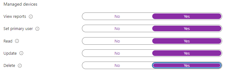 Intune RBAC Roles scope