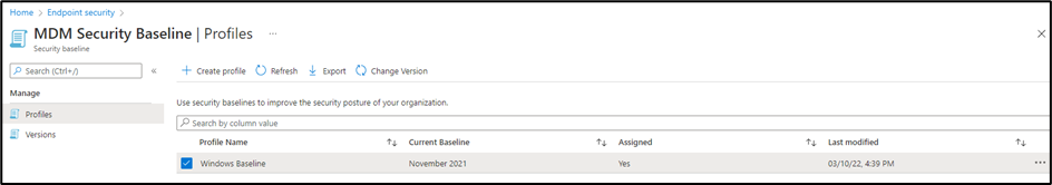 Overview of MDM Security Baseline for Intune