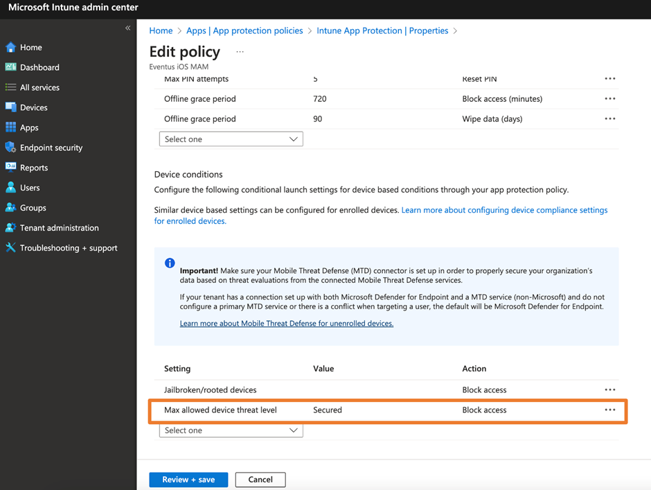 Enhance Mobile Security in MAM with Defender for Endpoint